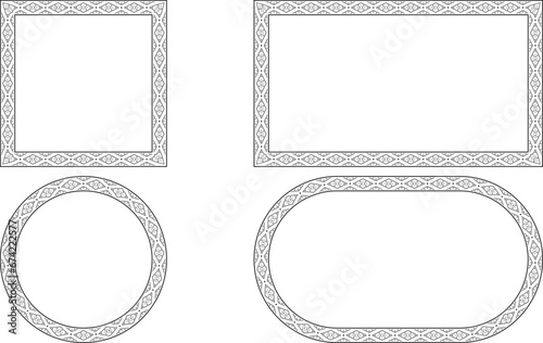 outline american indian ethnic frame set
