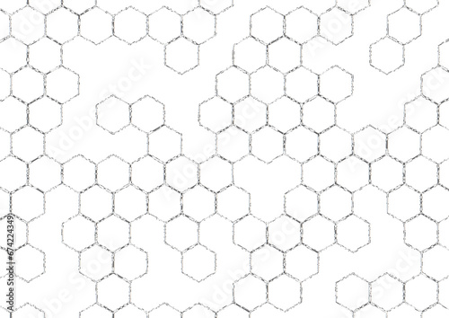 white background hexagonal pattern and style border