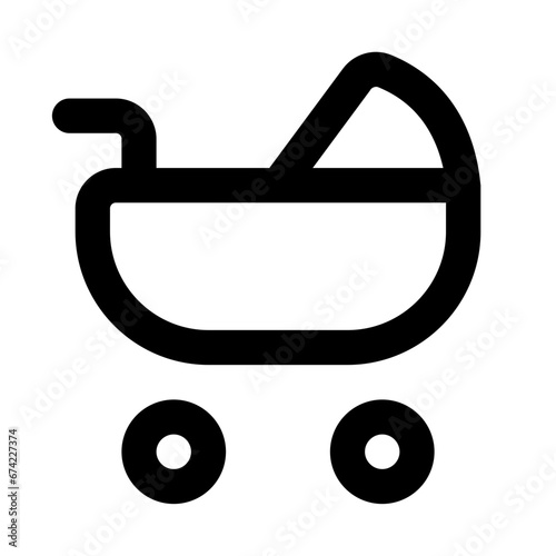 baby stroller line icon