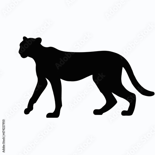 Vector Silhouette of Cheetah, Fast Cheetah Graphic for Wildlife and Nature Themes © Christopher