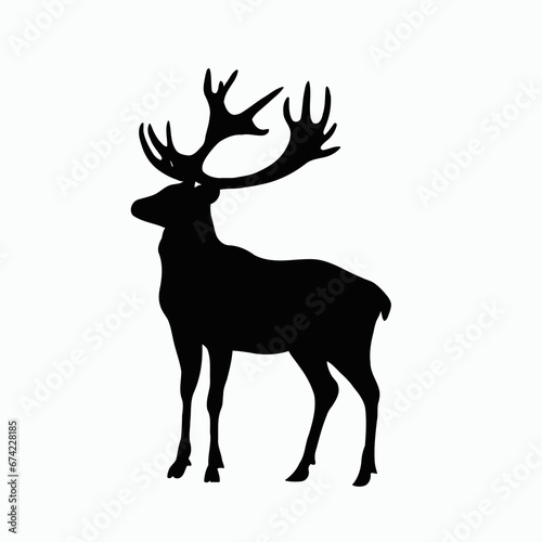 Vector Silhouette of Deer, Elegant Deer Graphic for Nature and Outdoor Concepts © Evalva