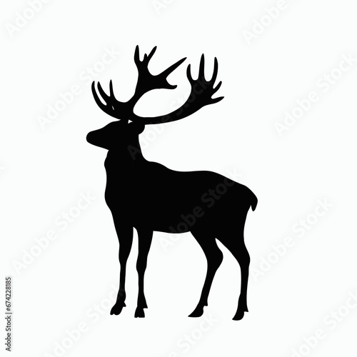 Vector Silhouette of Deer, Elegant Deer Graphic for Nature and Outdoor Concepts