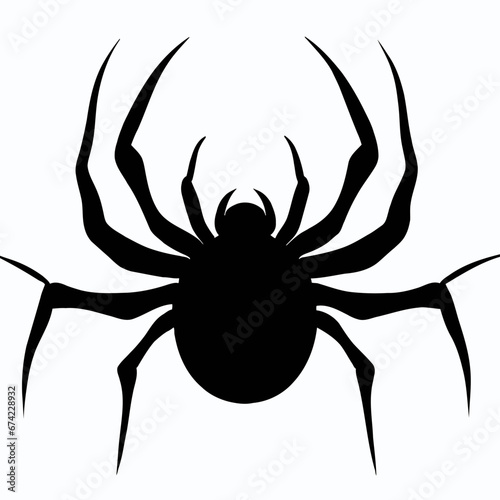 Vector Silhouette of Spider, Creepy Spider Illustration for Arachnid and Halloween Concepts
