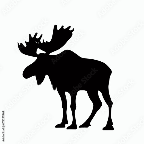Vector Silhouette of Moose  Majestic Moose Graphic for Wildlife and Forest Designs