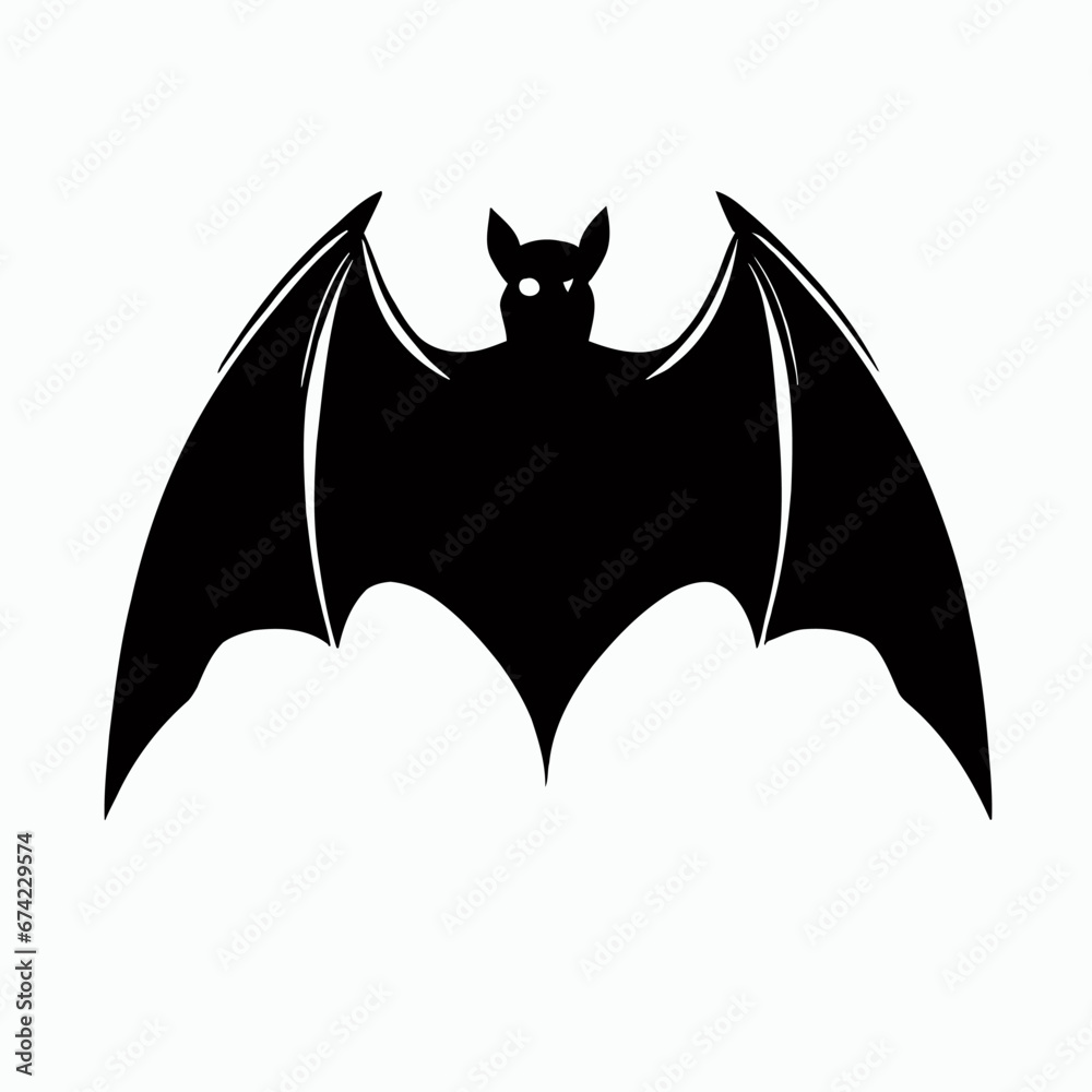 Vector Silhouette of Bat, Nocturnal Bat Graphic for Halloween and Wildlife Designs Vector Silhouette of Bat, Nocturnal Bat Graphic for Halloween and Wildlife Designs