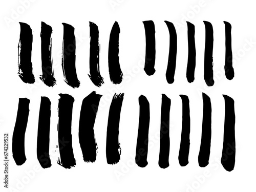 漢字手書き筆文字 パーツ 線 Japnanese Kanji handwritten calligraphy parts lines