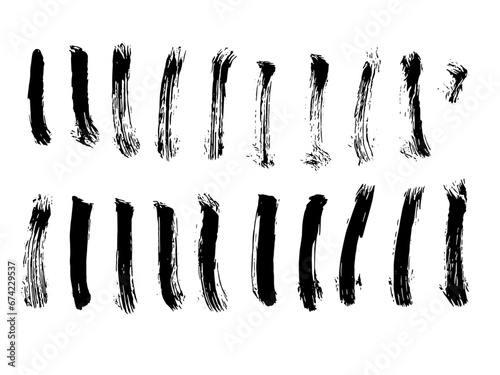 漢字手書き筆文字 パーツ 線 Japnanese Kanji handwritten calligraphy parts lines