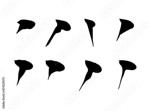 漢字手書き筆文字 パーツ 点 Japnanese Kanji handwritten calligraphy parts dot