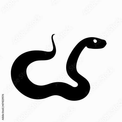 Vector Silhouette of Snake  Slithering Snake Illustration for Reptile and Wildlife Concepts