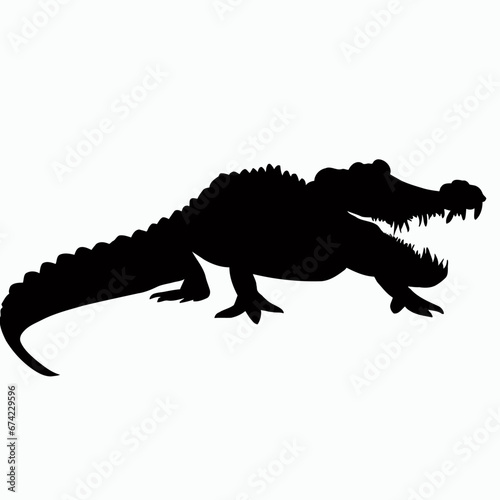 Vector Silhouette of Crocodile alligator  Stealthy Crocodile Illustration for Nature and Wildlife Designs