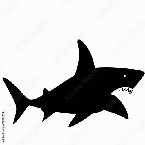 Vector Silhouette of Shark  Fierce Shark Graphic for Underwater and Ocean Designs