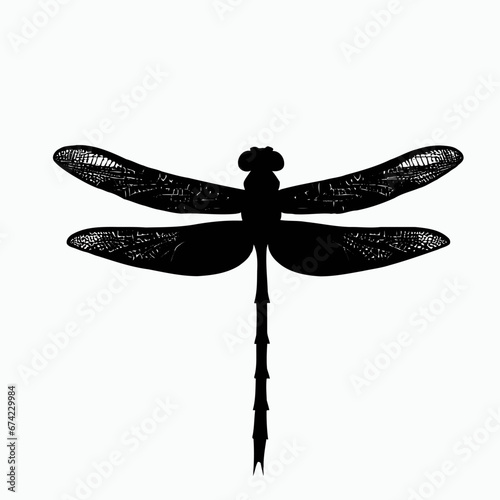 Vector Silhouette of Dragonfly, Graceful Dragonfly Illustration for Insect and Nature Concepts