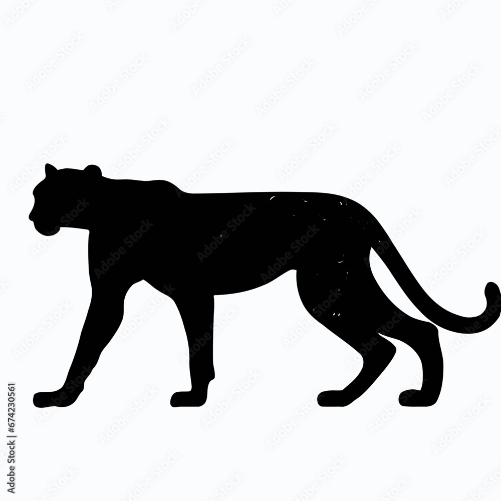 Vector Silhouette of Cheetah, Fast Cheetah Graphic for Wildlife and Nature Themes Vector Silhouette of Cheetah, Fast Cheetah Graphic for Wildlife and Nature Themes