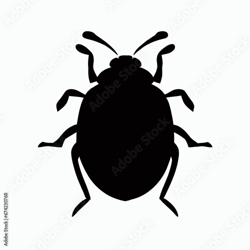 Vector Silhouette of Ladybug, Cheerful Ladybug Illustration for Insect and Garden Designs © Christopher
