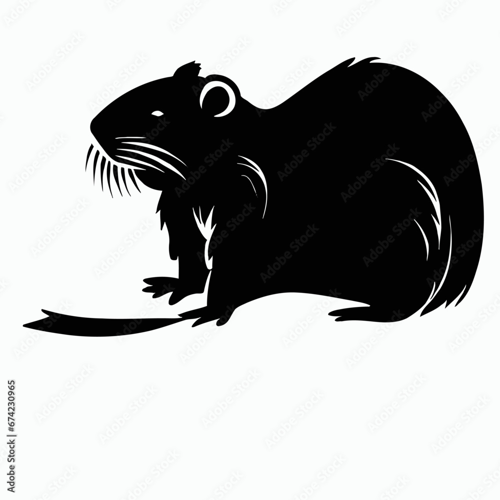 Vector Silhouette of Beaver, Hardworking Beaver Graphic for Wildlife and Nature Concepts Vector Silhouette of Beaver, Hardworking Beaver Graphic for Wildlife and Nature Concepts
