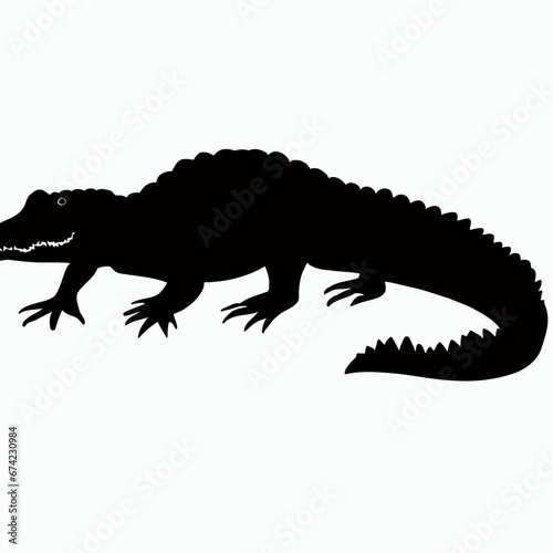 Vector Silhouette of Crocodile alligator  Stealthy Crocodile Illustration for Nature and Wildlife Designs