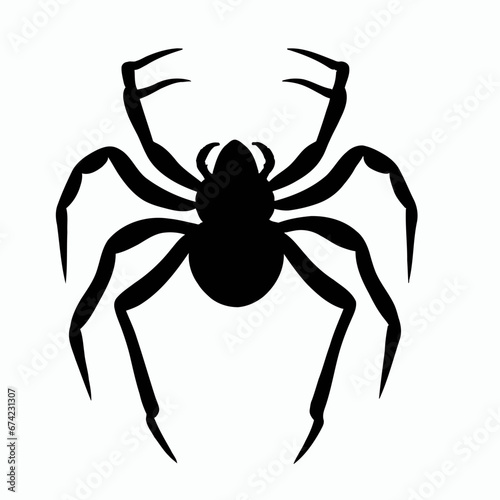 Vector Silhouette of Spider, Creepy Spider Illustration for Arachnid and Halloween Concepts