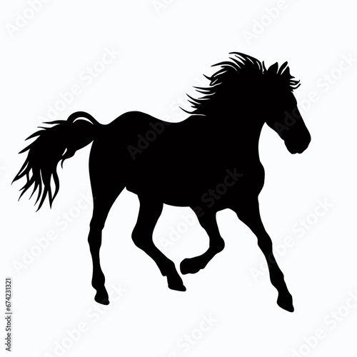 Vector Silhouette of Horse  Galloping Horse Illustration for Equestrian and Nature Themes