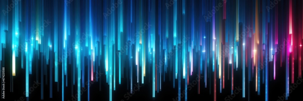 colorful glowing optical fiber, generative AI