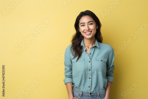 Asian woman smiling face standing portrait © blvdone