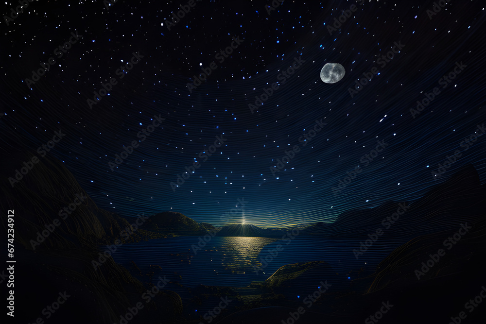 Starry moonlit