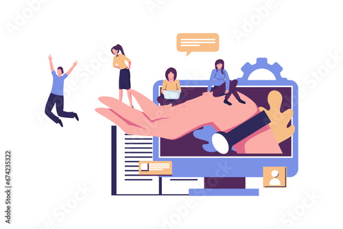 employee care concept, well being on the workplace flat vector illustration design