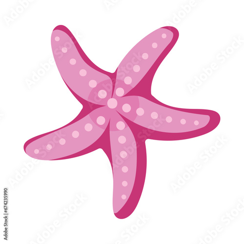 pink starfish sea life isolated