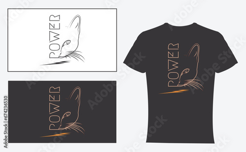 Power T shirt Design. Power Hand lettering calligraphic typography. Usable for t shirts
