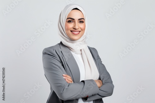 Arab muslim business woman executive wearing hijab portrait photo