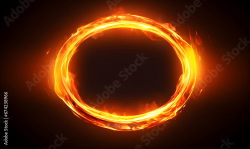 Ai generated texture of fire on a black background, fire flame, burning fire on a dark area, fire background, fire frame, fire flames background