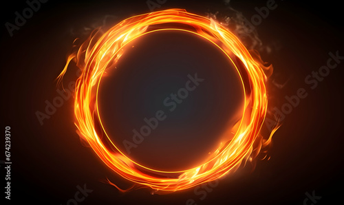 Ai generated texture of fire on a black background, fire flame, burning fire on a dark area, fire background, fire frame, fire flames background