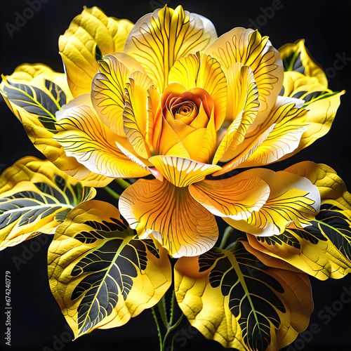 Captivating Begonias in Paper Art: A Kaleidoscope of Vibrant Hues and Creative Mastery.(Generative AI)