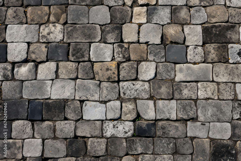 Road surface texture, closeup of stone bricks material Road surface texture, closeup of stone bricks material