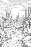 Vibrant Orgrimmar Desert Landscape Coloring Page: Immerse Yourself in the Majestic Beauty of the Arid Wonders of Orgrimmar