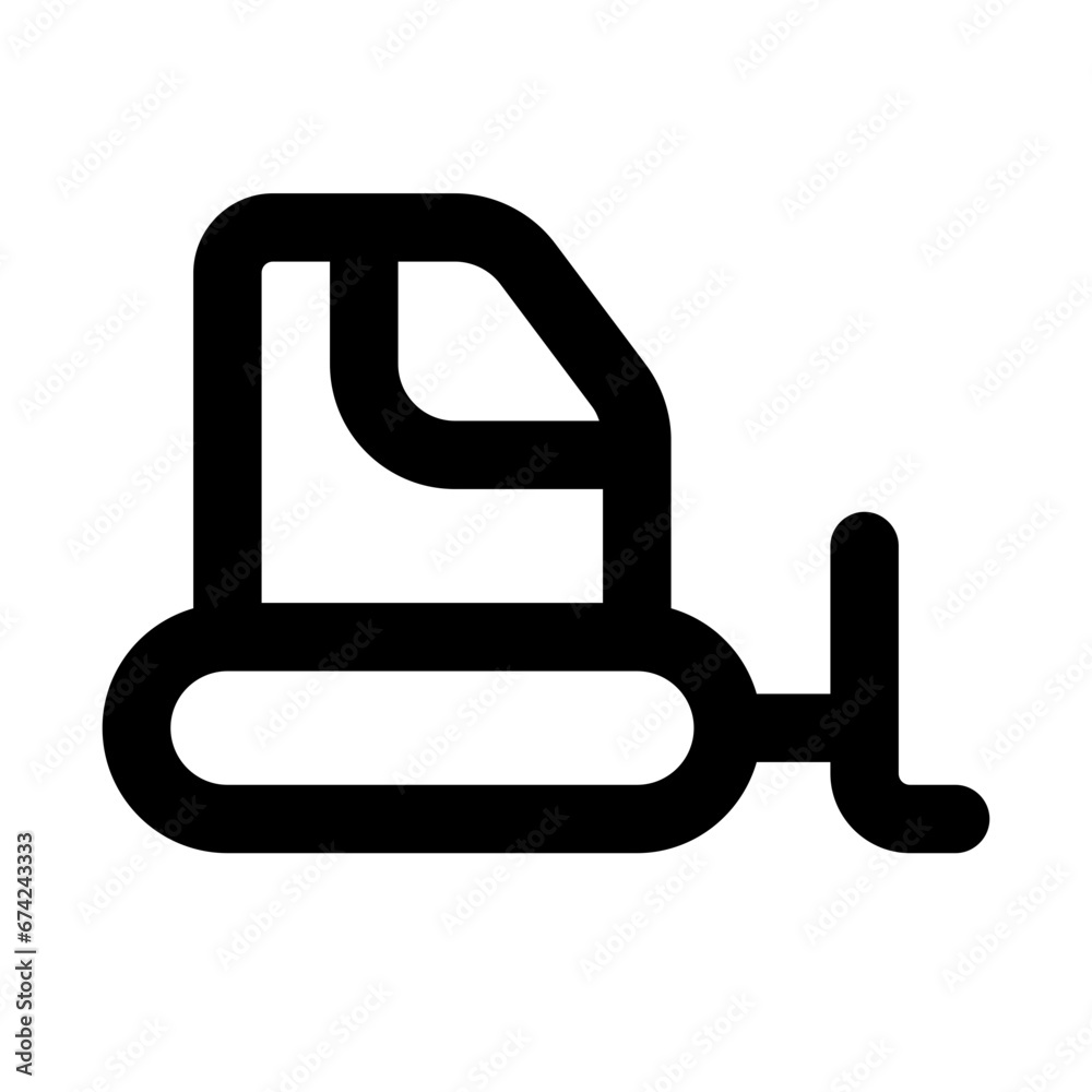 bulldozer line icon