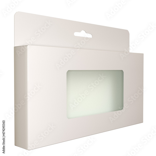 white cardboard box 3d render isolated illustration