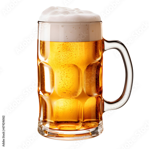 mug of beer isolated on transparent background.