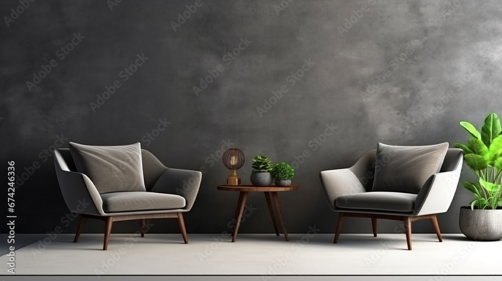 modern office room with luxury furniture and empty poster frame on wall generated by AI tool modern office room with luxury furniture and empty poster frame on wall generated by AI tool