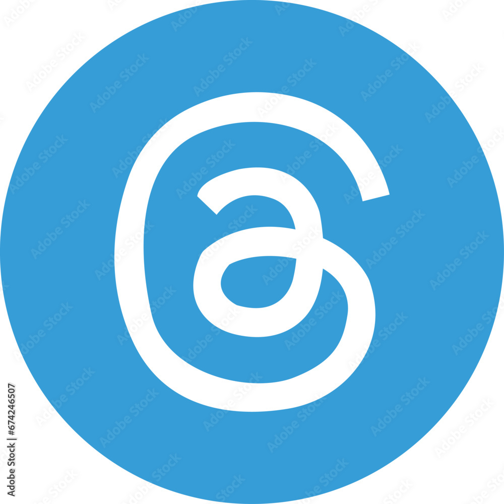 Blue Threads app logo Editorial vector icon. Instagram Threads app is a ...