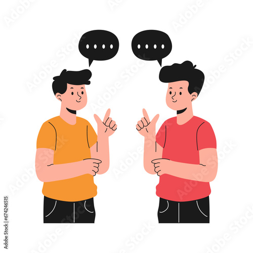 vector illustration of two people talking