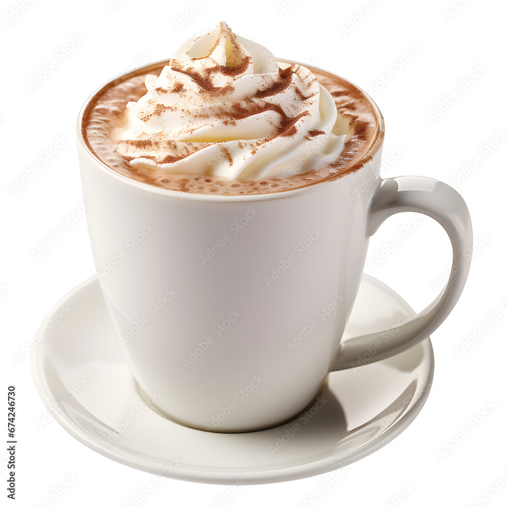 Cup of Hot Chocolate with Cream isolated on transparent background Cup of Hot Chocolate with Cream isolated on transparent background