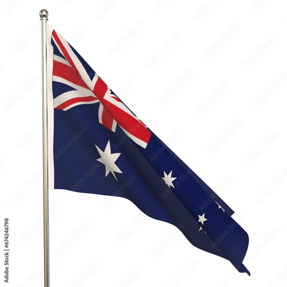 Australia flag 3D render illustration, isolated on a white background Australia flag 3D render illustration, isolated on a white background