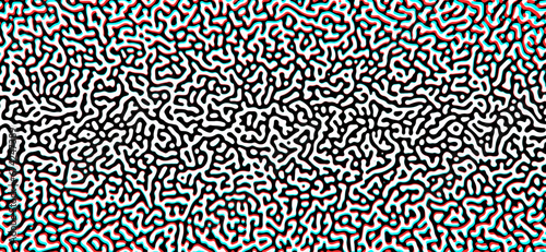 Abstract Turing ornament halftone reaction diffusion psychedelic background with Chromatic aberrations.