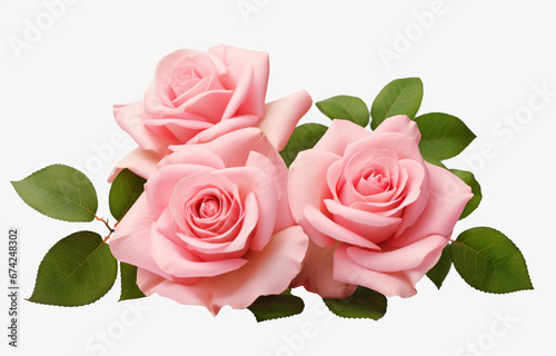 Pink rose flowers in a. floral arrangement isolated on a white background