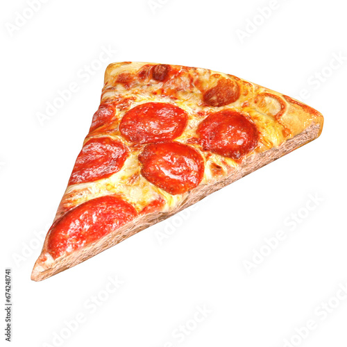slice of pizza 3D render isolated illustration 
