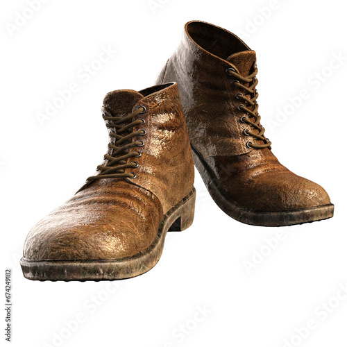 Shoes Boots Fashion 3D render isolated illustration 