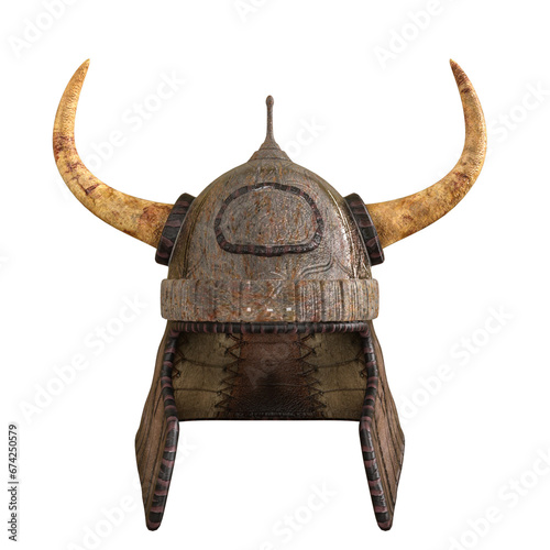 3D War Helmet Ancient Medieval isolated 3D Render Illustration