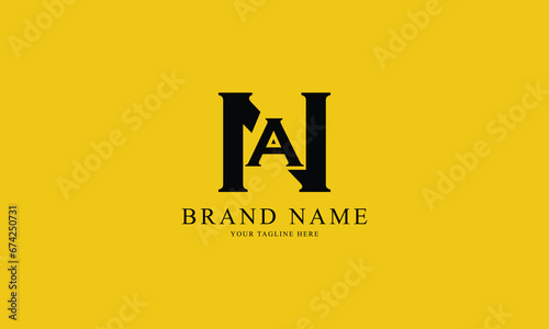 NA AN black minimal professional creative minimalist brand logo design with yellow background
