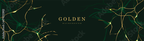 Green background with golden texture, fashionable printable texture. Luxurious Design. Modern Vector art Design.