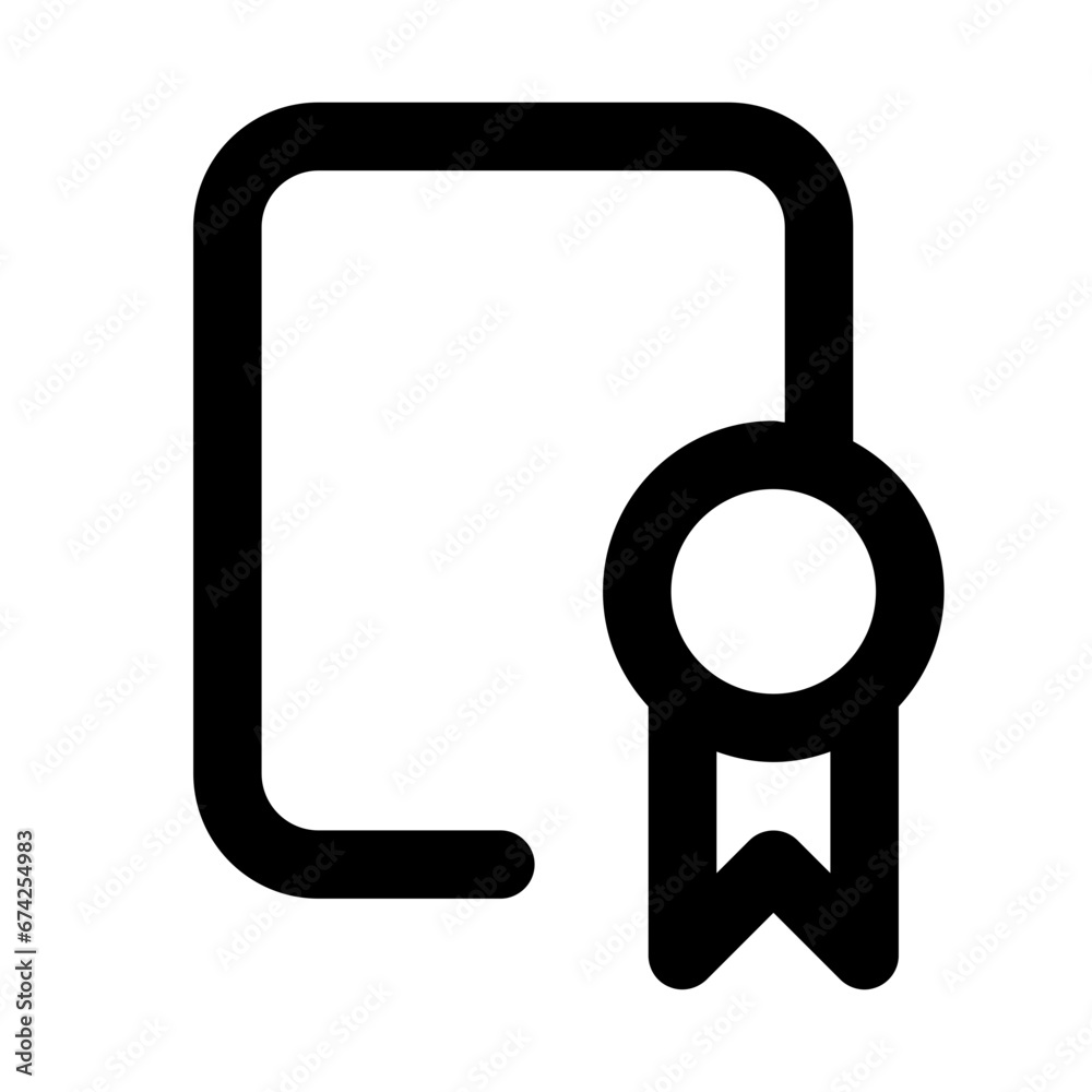 certificate line icon
